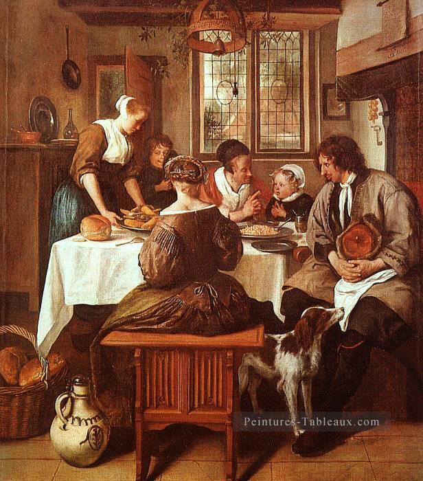 Grace Dutch Genre peintre Jan Steen Peintures à l'huile